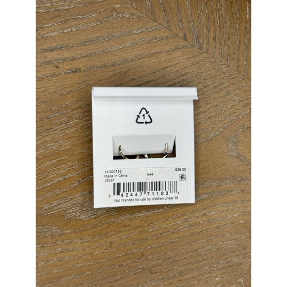 Lauren Ralph Lauren Gold Tone Pave Rhinestone Small Hoop Earrings NWT - Picture 2 of 2